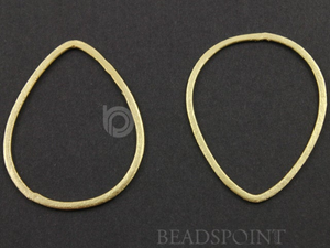Gold Vermeil Flat Pear Earring Component, 1 PAIR (VM/6590/39x45) - Beadspoint