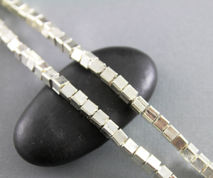 Karen Hill Tribe Square Silver Bar Beads, (8009-TH) - Beadspoint