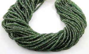 Genuine Green Apatite Micro Faceted Roundels, (APTRNDL) - Beadspoint