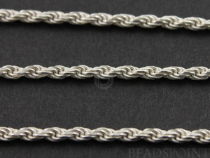 Sterling Silver Finished Italian Twisted Rope Chain, (ROP040R-16) - Beadspoint