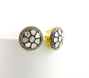 Pave Diamond Rose Cut Earrings, (Earr-057) - Beadspoint