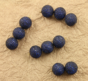 Pave Sapphire Round Beads, (BS-BA12) - Beadspoint