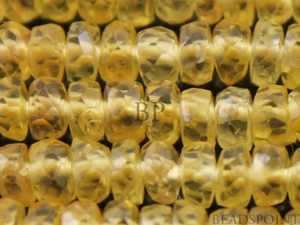 Natural Rich Yellow Sapphire Faceted Rondelle , (SPHYELMICFRNDL) - Beadspoint