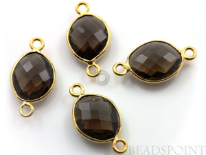 Whiskey Topaz  Faceted Oval Connector, (BZC7362-SM) - Beadspoint