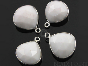 White Onyx Bezel Heart, 16 mm, (SSBZ6088) - Beadspoint