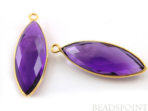 Amethyst Faceted Marquise Shape Bezel, (BZC7200) - Beadspoint