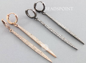 Pave Diamond Spike Earrings, , (DER-142) - Beadspoint