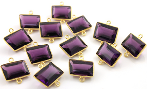 Amethyst Faceted Square Connector, (BZC9043/CNT/AM/A) - Beadspoint
