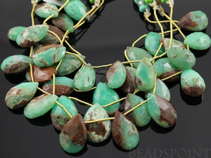 Bio-Chrysoprase  Faceted Pear Drops, (CHRY12x18PEAR(bio)) - Beadspoint