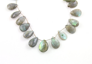 Labradorite Faceted Pear Briolettes Beads, (LAB19x15PR) - Beadspoint