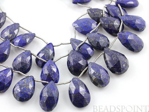 Lapis Lazuli Large Faceted Pear Drops,2 Pieces, (2LAP12x16PEAR) - Beadspoint