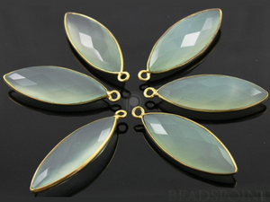 Green Chalcedony Faceted Marquise Bezel, (BZC7184) - Beadspoint