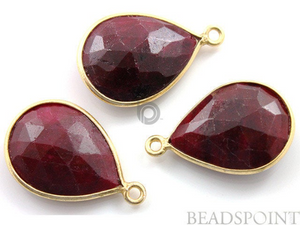 Dyed Ruby Faceted Pear Bezel, (BZC7288) - Beadspoint