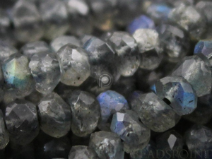 Grey Labradorite Micro Faceted Roundels, (LABMICFrndl) - Beadspoint