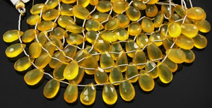 Yellow Chalcedony Faceted Pear Drops, (YCHLC/9x15PR), - Beadspoint