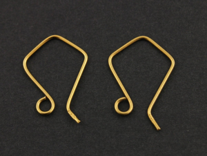 Gold Vermeil Kite Ear Wire, (VM/702-A) - Beadspoint