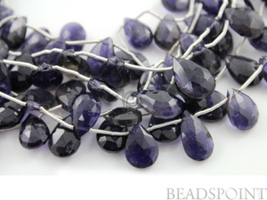 Iolite Micro Faceted Small Pear Drops, (IOL8x10PEAR) - Beadspoint