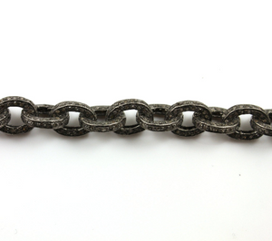 Pave Diamond Oval Link Bracelet, (DCH/CR236) - Beadspoint