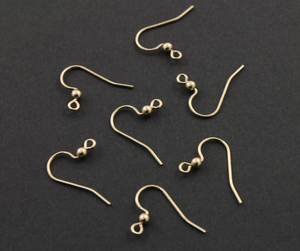 10 Pairs, Gold Filled Ear Wire w/3mm Ball-20 Pieces (GF/301-A) - Beadspoint