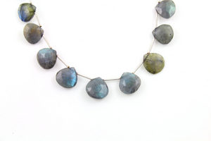 Blue Flashes Labradorite Faceted Heart Briolettes Beads, (LAB15x15HRT) - Beadspoint