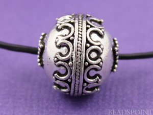 Bali Sterling Silver Granulated Bead, BA5107 - Beadspoint