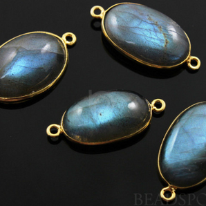 Labradorite Smooth  Oval Connector, (LABOV001-G) - Beadspoint