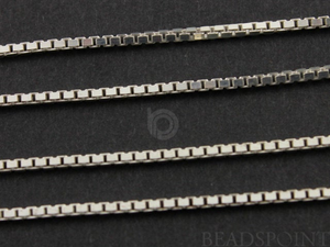 Sterling Silver Finished Box Neck Chain, (BOX024-16) - Beadspoint