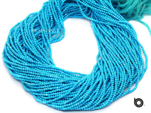 Turquoise Roundel  Micro Faceted Rondelle Beads, (TURQ-2.5FRNDL) - Beadspoint