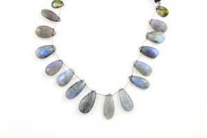 Blue Flashes Labradorite Faceted Pear Briolettes Beads, (LAB22x11PR) - Beadspoint