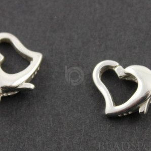 Sterling Silver Heart Shape Clasp w/ Ring, (SS/860) - Beadspoint