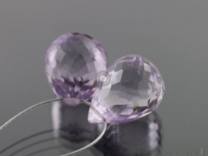Pink Amethyst Micro Faceted Tear Drops, (PAM15x11PR) - Beadspoint