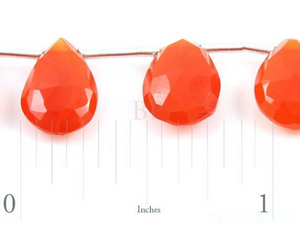 Carnelian Faceted Pear Drops,(CAR9x12FPear) - Beadspoint