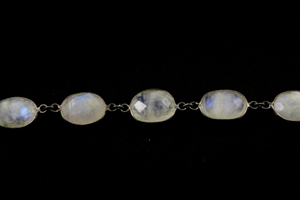 Rainbow Moonstone Faceted Bezel Chain, (BC-RNB-164) - Beadspoint