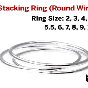 Sterling Silver Round Stacking Ring, (SS/1012)