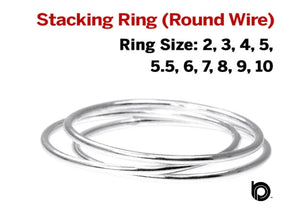 Sterling Silver Round Stacking Ring, (SS/1012)