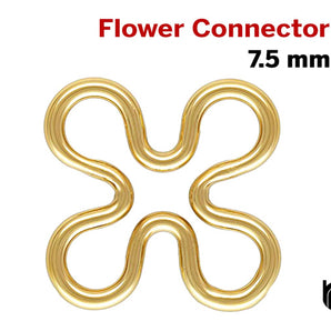 2 Pcs, 14k Gold Filled, Flower Connector, 7.5 mm, (GF-761)