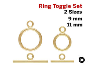 1 Set, 14k Gold Filled Toggle and ring Set, Clasp set, 2 Sizes, (GF-758)