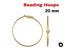 14K Gold Filled Wire Beading Hoops, 20 mm, 1 Pair, 2 Pcs, Wholesale Price, (GF/335)