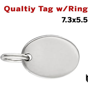 Sterling Silver Qualtiy Tag w/Ring, (SS/505)