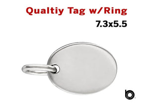 Sterling Silver Qualtiy Tag w/Ring, (SS/505)