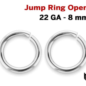 Sterling Silver 22 GA Open Jump Ring, (SS/JR22/8)