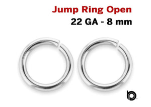 Sterling Silver 22 GA Open Jump Ring, (SS/JR22/8)