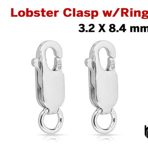 Sterling Silver Extra Small Lobster Clasp W/ Ring (SS/850)