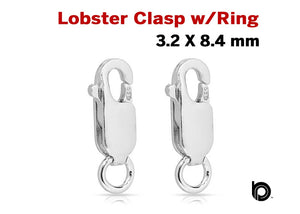 Sterling Silver Extra Small Lobster Clasp W/ Ring (SS/850)