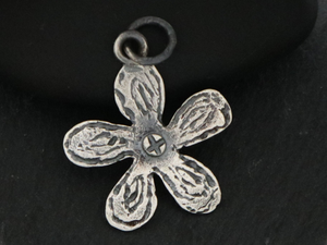 Sterling Silver Artisan Flower Charm -- (AF-222) - Beadspoint