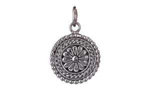Sterling Silver Ancient Mandala Artisan Handmade Pendant, (AF-470)