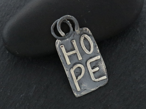 Sterling Silver Artisan Hope Charm -- (AF-221) - Beadspoint