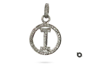Pave Diamond Personalize Initial Pendant, (DIN-008)