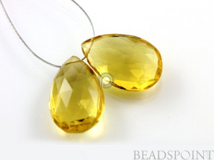 Honey Topaz Faceted Medium Pear Drops, 1 Pair (HT18x12PR) - Beadspoint