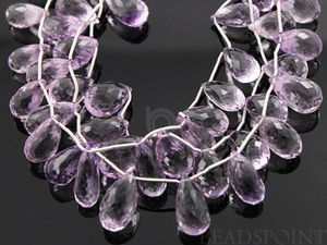 Pink Amethyst Faceted Tear Drops,  (2PAM9x15FTEAR) - Beadspoint